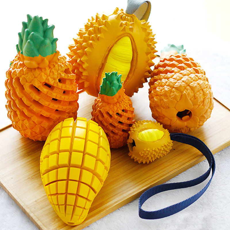 Interactive Fruits Shape Dog Toy - Pet Teeth Clean Molar Teeth Chew Bi