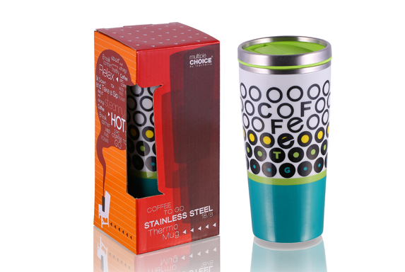 Thermo Mug 400ml Dots Cyan