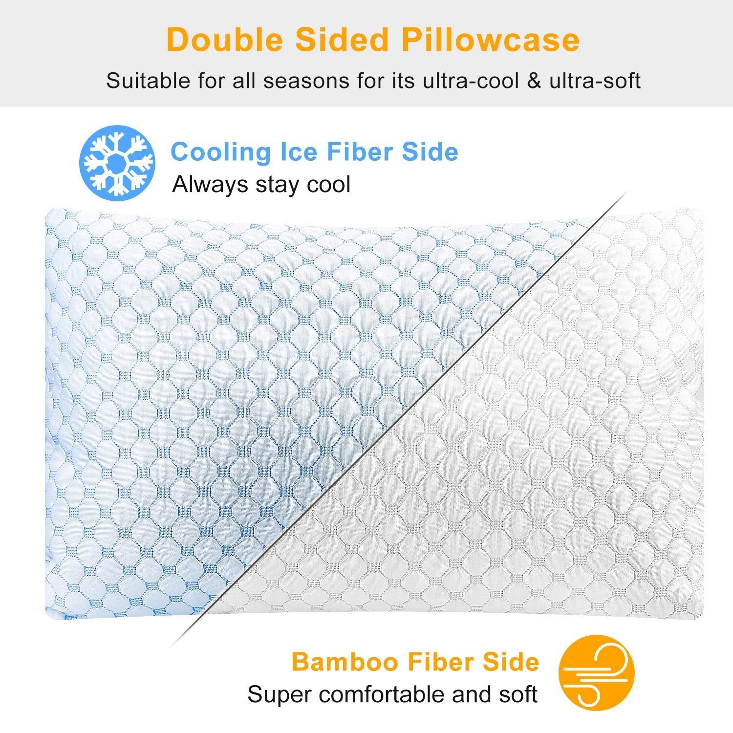 2Pcs Or 1Pc Cooling Memory Foam Pillow Ventilated Soft Bed Pillow With