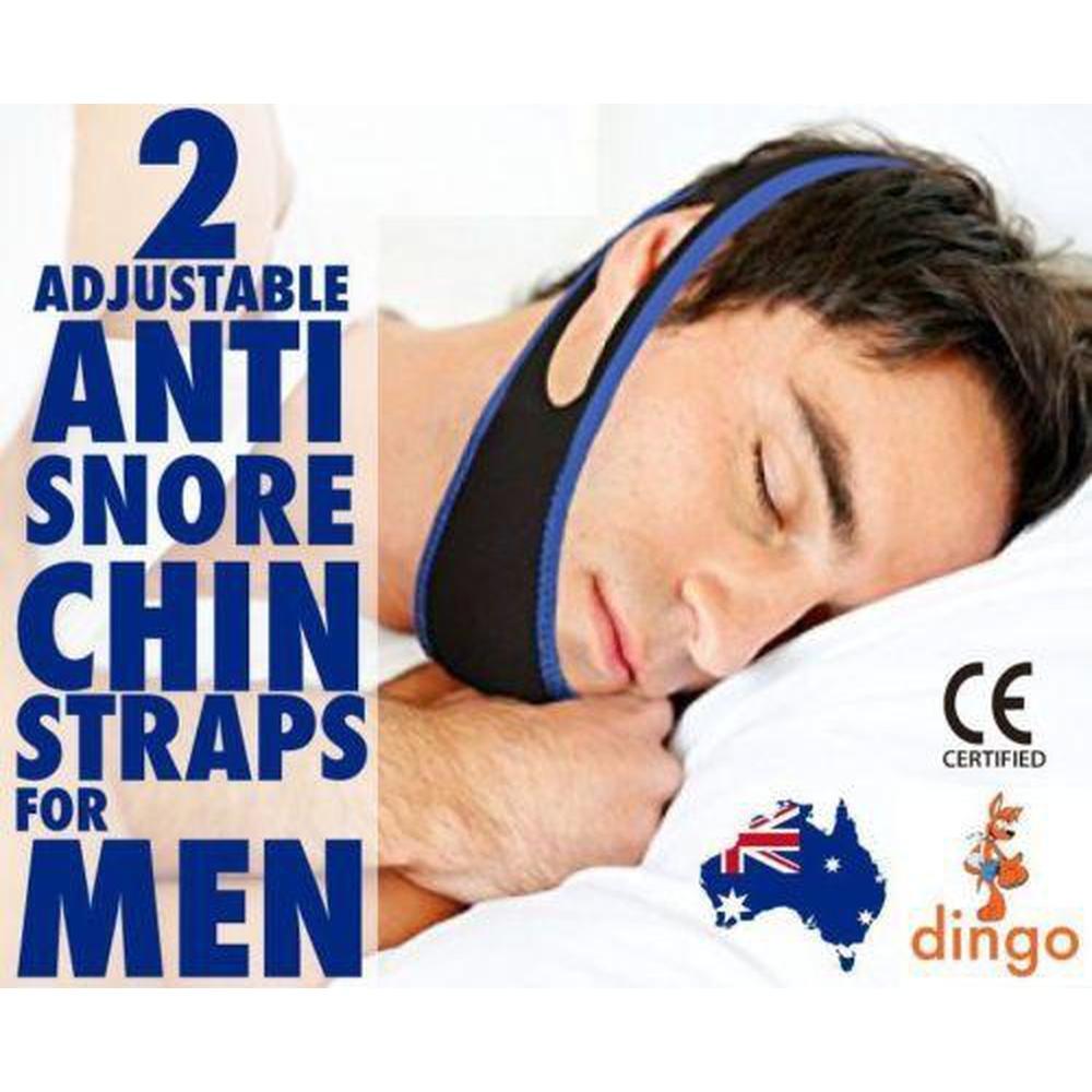 2x Anti Snoring Aid Adjustable Chin Strap - Jaw Brace Sleeping Aid