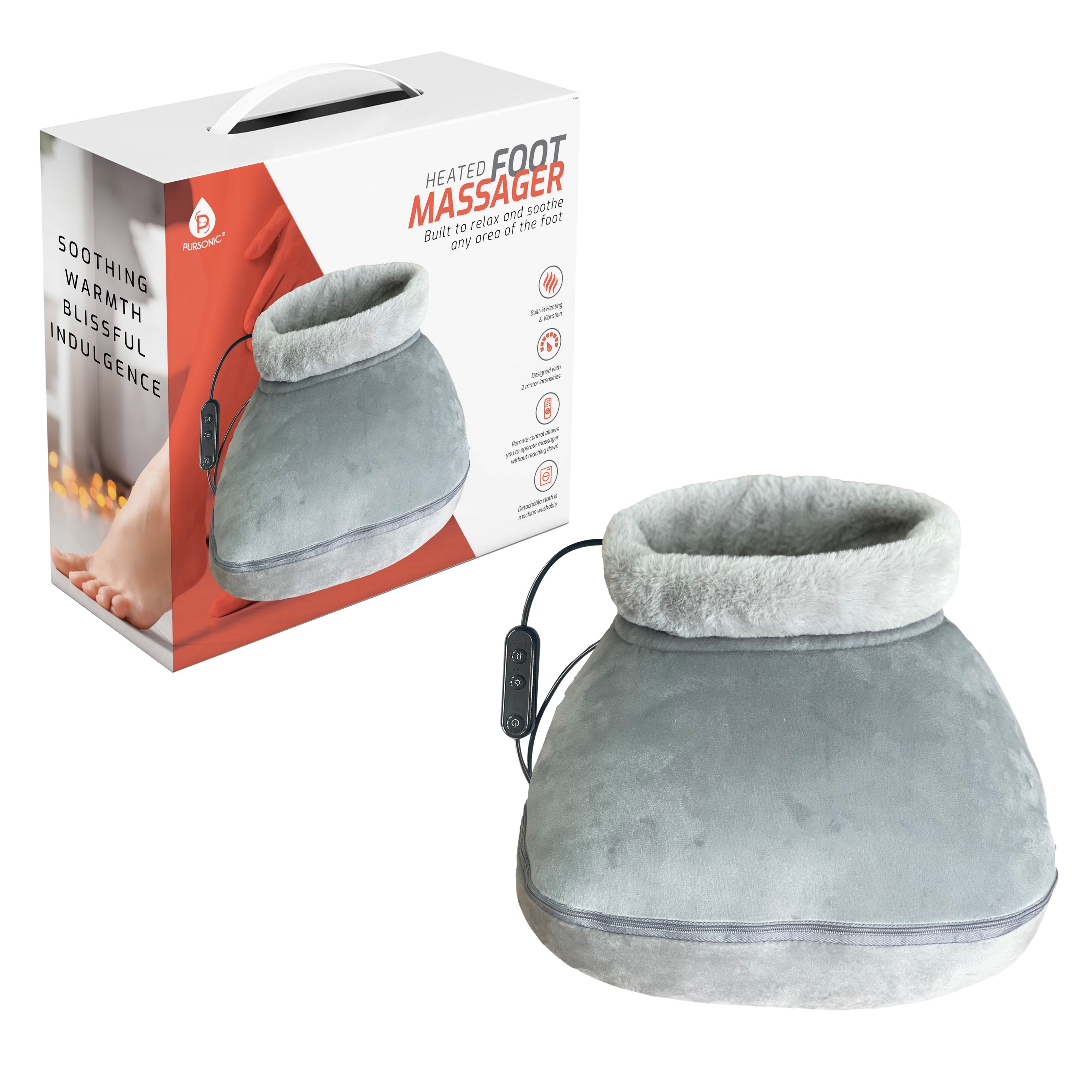 Heated Foot Massager with Remote Control, Folding Design, and Dual