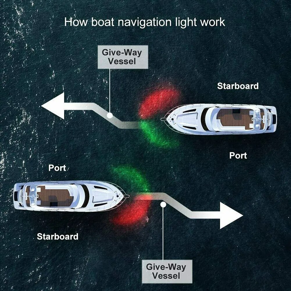 Waterproof Boat Navigation Light LED Bow Marine Front Pontoon Lamp Red