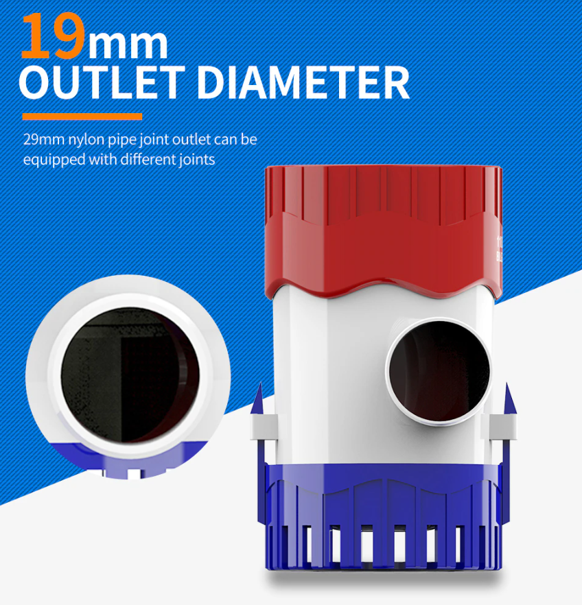 1100GPH 12V Electric Marine Submersible Bilge Sump Water Pump For Boat