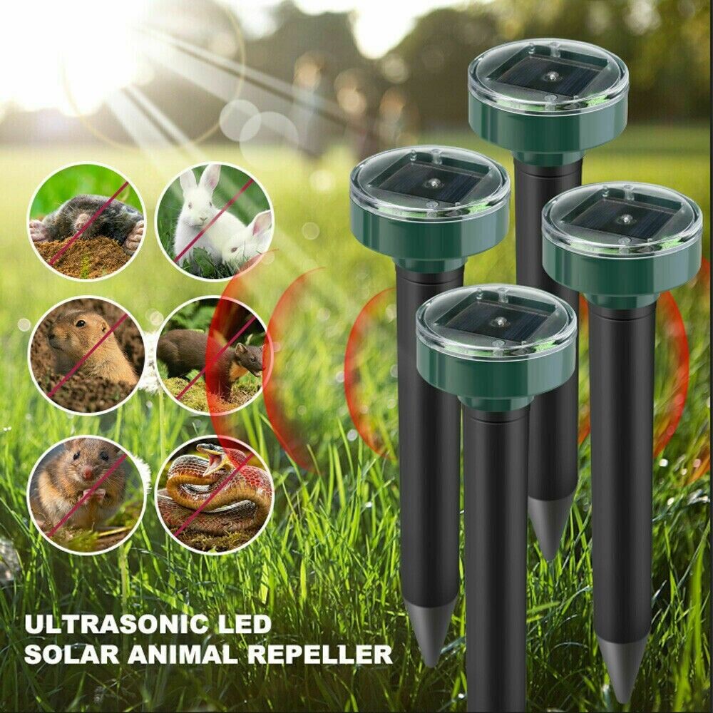Solar Power Animal Repeller Ultrasonic Mole Pest Cat Mice Rodent