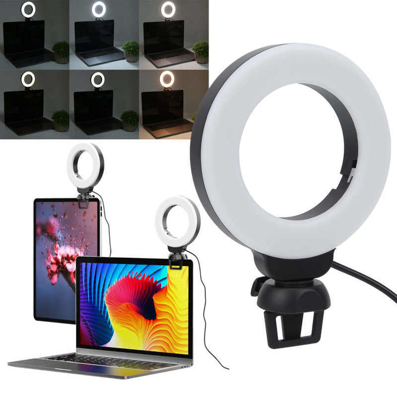 LED Selfie Light - Video Conference 4 Inch Fill Light Computer Live Ri
