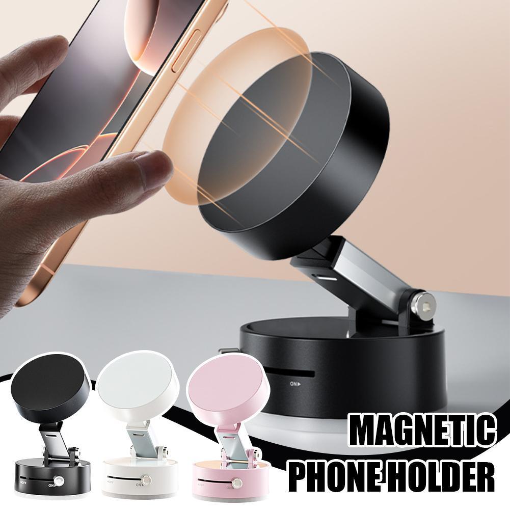 Foldable Magnetic Vacuum Car Phone Holder Foldable Suction Cup With