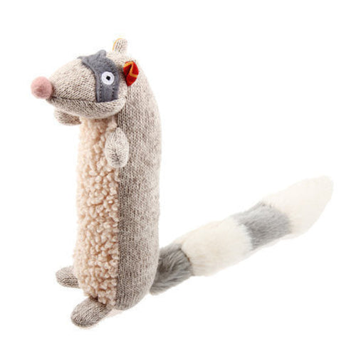 Interactive Squeaky Plush Toys for Dogs & Cats - Sponge Raccoon, Fox &