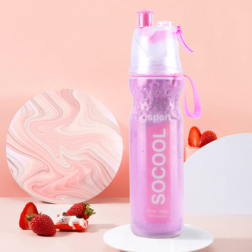 Compact 500ml Sports Water Bottle for Cycling and Running with Misting