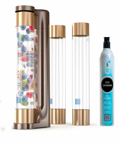 FIZZPod Soda Machine + 1 CO₂ Cylinder - Make Homemade Sparkling Water,