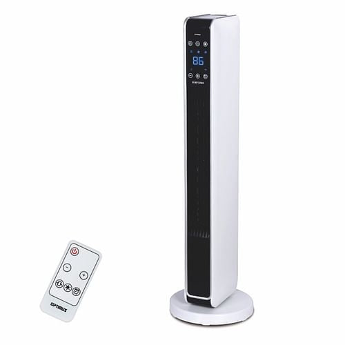 Optimus 29 in. Oscillating Tower Heater w/ Digital Temperature Readout