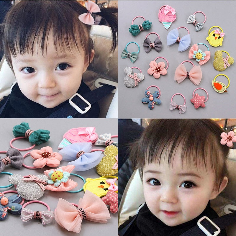 New Little Girls Cute Bow Cartoon Animal Flower