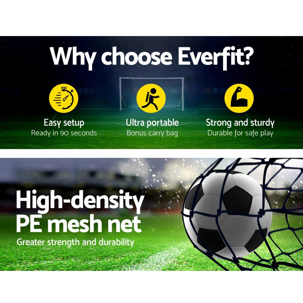 Everfit 2.4m Football Soccer Net Portable Goal Net Rebounder Sports