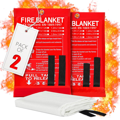 Pack Of 2 Fire Blanket Fiberglass Fire Emergency Rescue Shelter Flame