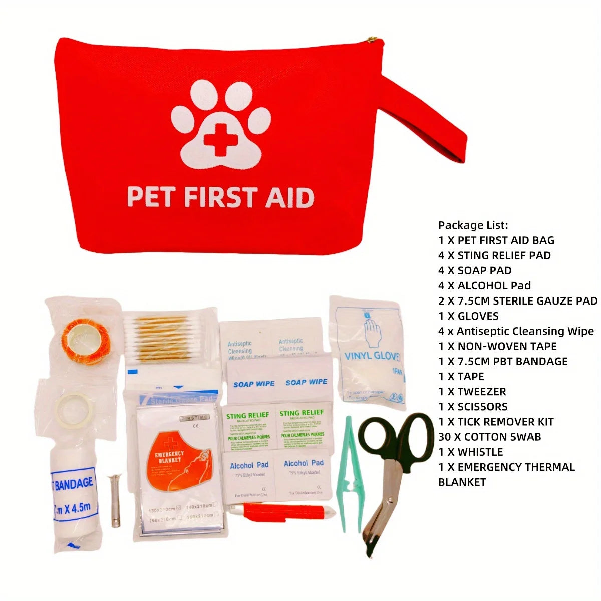 Pet Emergency Kit Dog Cat Travel Kit for Waterproof Resistant High