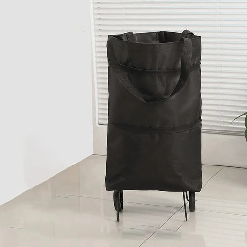 1Pc Foldable Shopping Bag with Wheels Trolley Large Reusable Cloth
