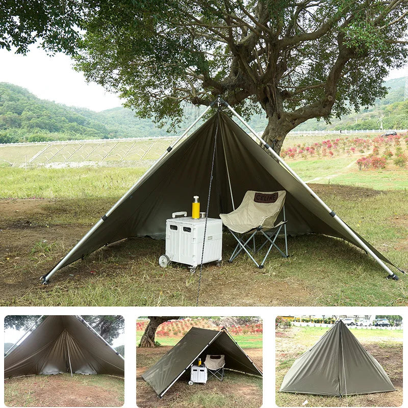 Waterproof Tent Tarp 19 Hang Points Survival Tent Outdoor Camping