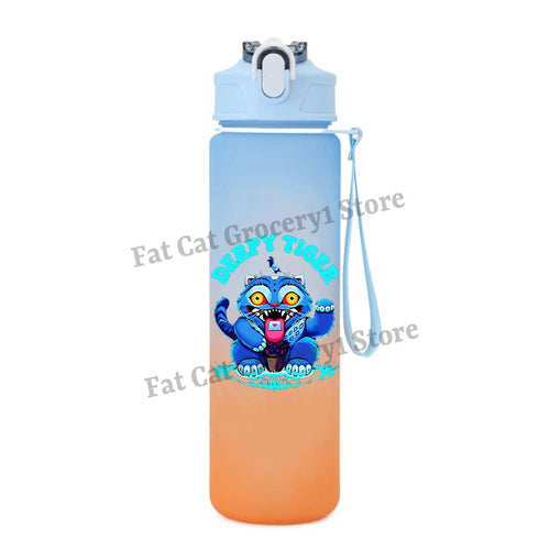 Kpop Demon Hunter Water Bottle with Straw 750ml Kids Summer Anime Cup