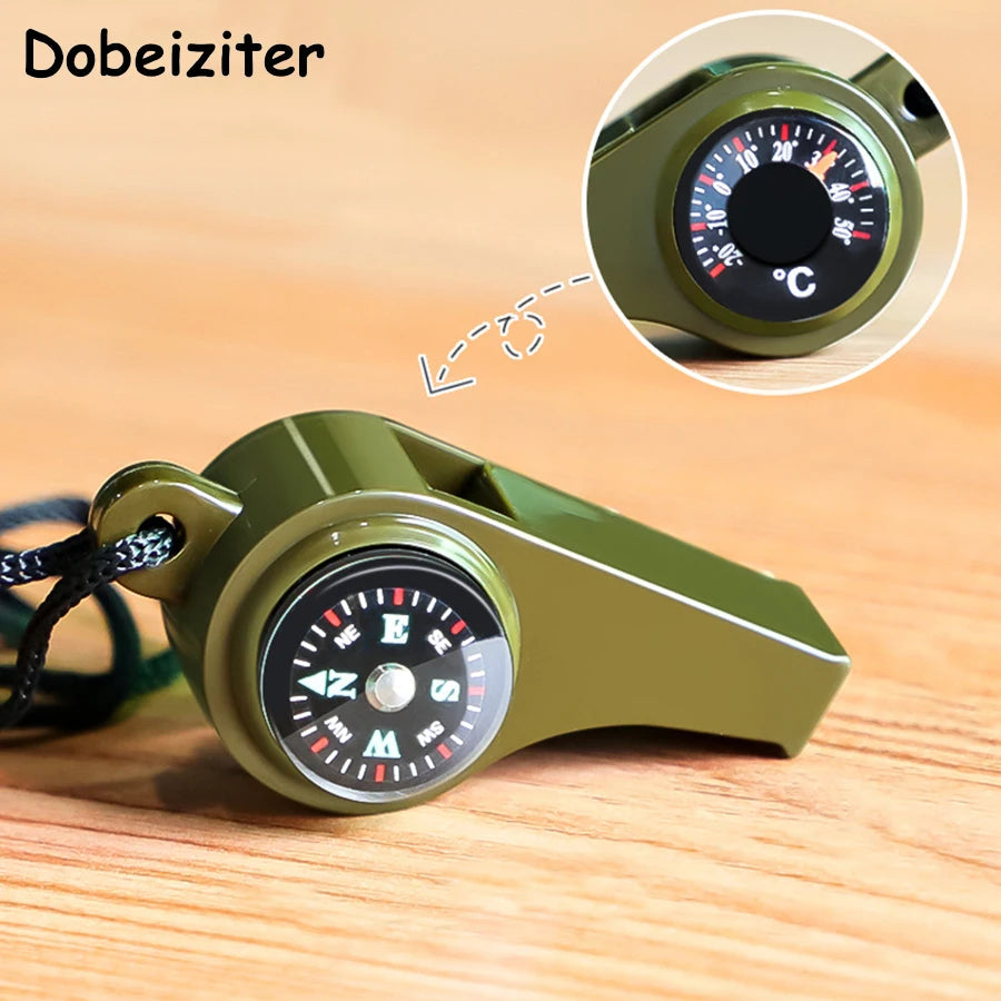 High Decibel Emergency Rescue Whistle with Compass Thermometer  and