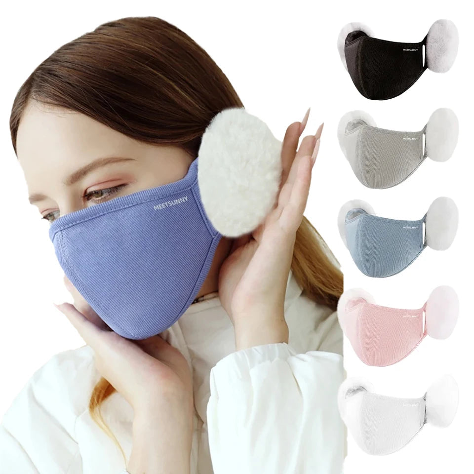 Winter Warm Sports Face Mask Men Women Thickened Fleece Eye Protection