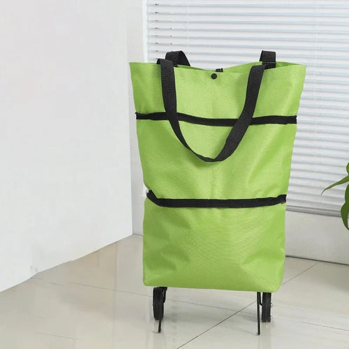 1Pc Foldable Shopping Bag with Wheels Trolley Large Reusable Cloth