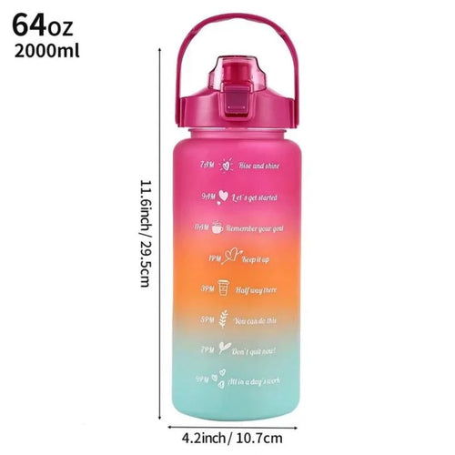 2L Outdoor Large Capacity Water Bottle Plastic Cup Bounce Cover