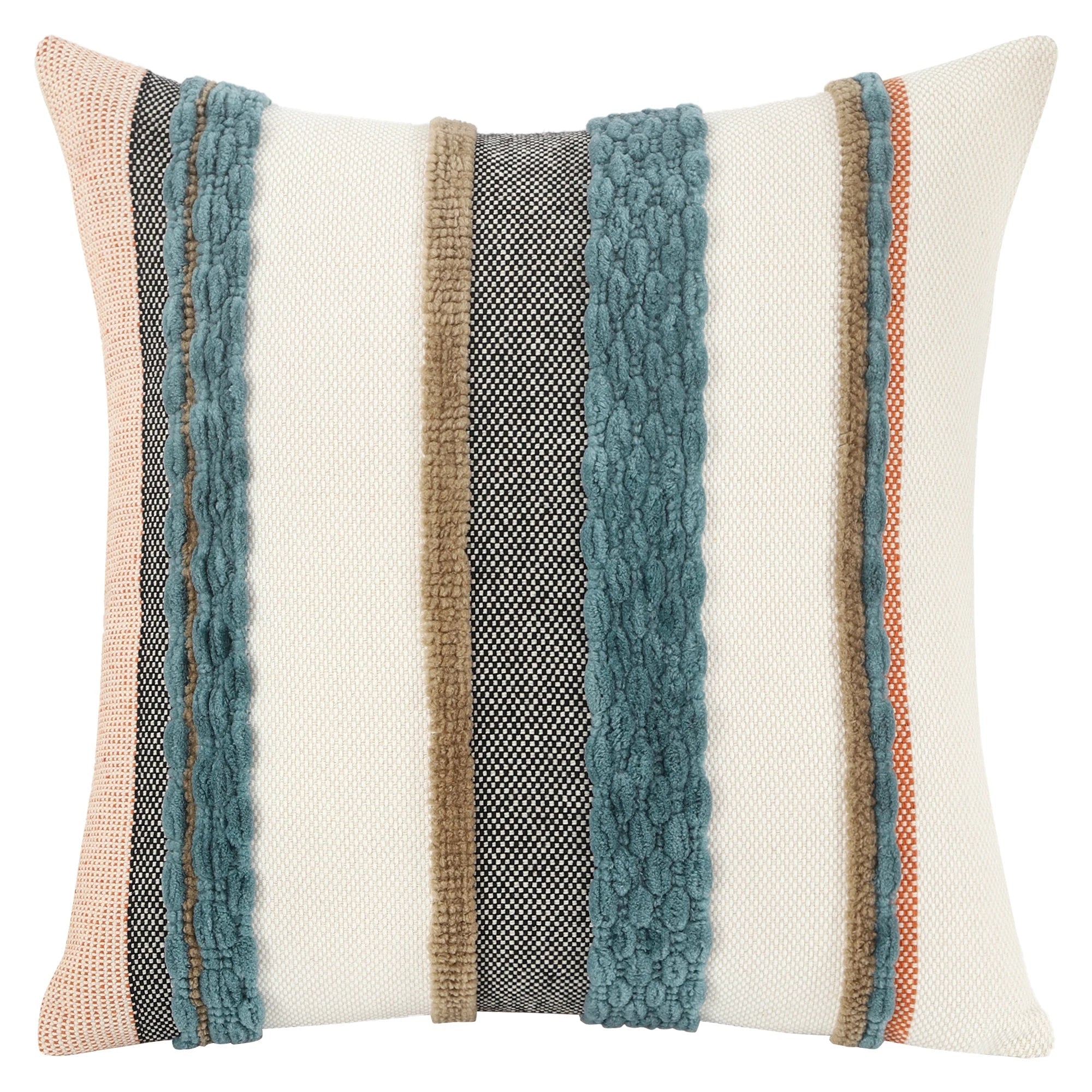 Boho Striped Chenille Throw Pillowcases Square