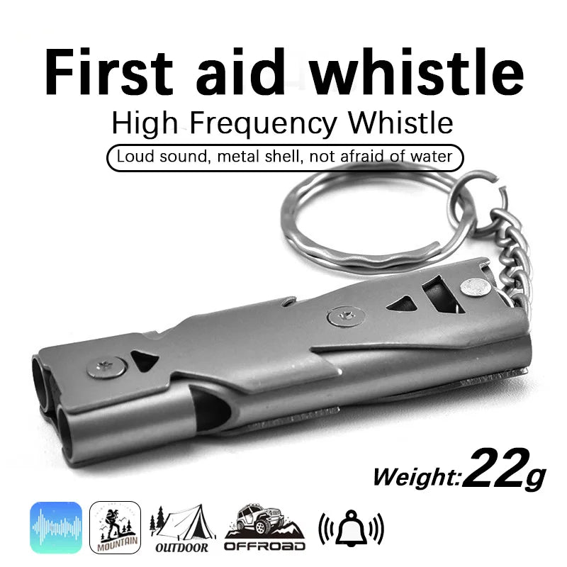 Survival Whistle Double Tube Bursting Sound Whistle Outdoor SOS