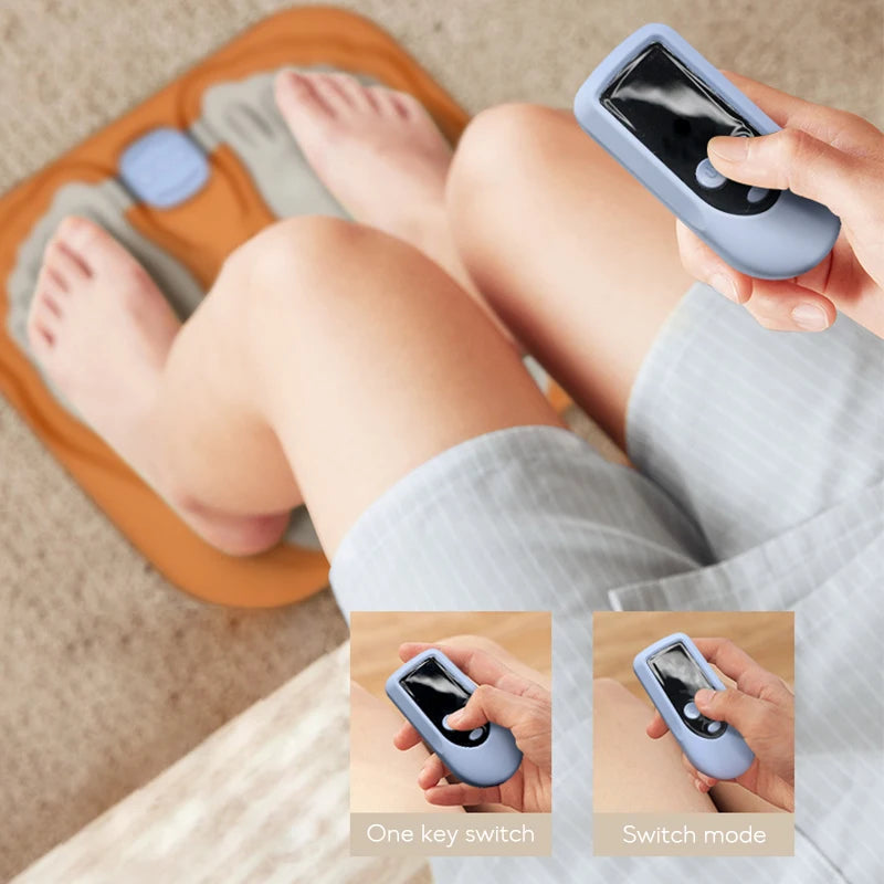 Smart Rechargeable 3D EMS Foot Massage Pad Pulse Relieve Pain Relax