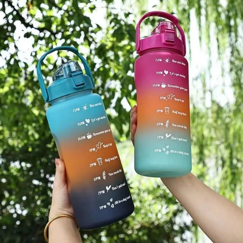 2L Outdoor Large Capacity Water Bottle Plastic Cup Bounce Cover