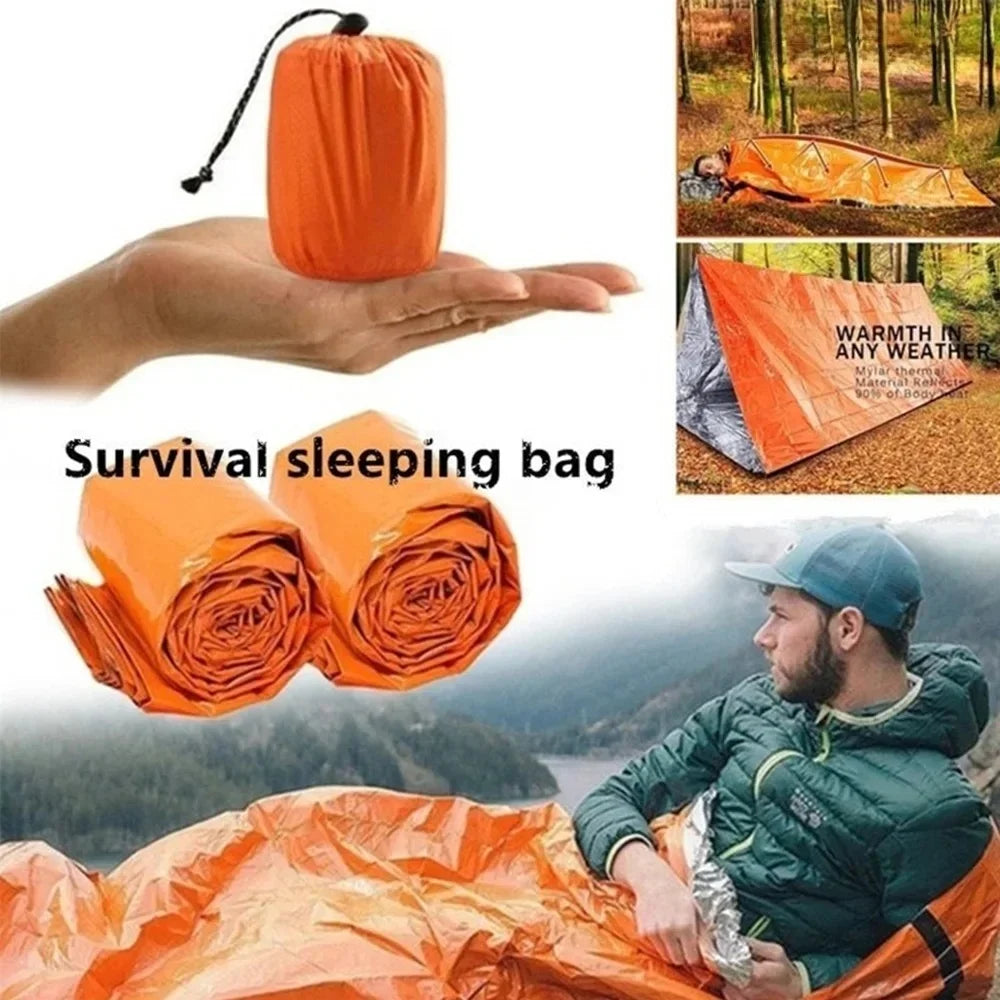 2 Person Emergency Shelter Bivy Survival Tent Kit Mylar Tube Tent