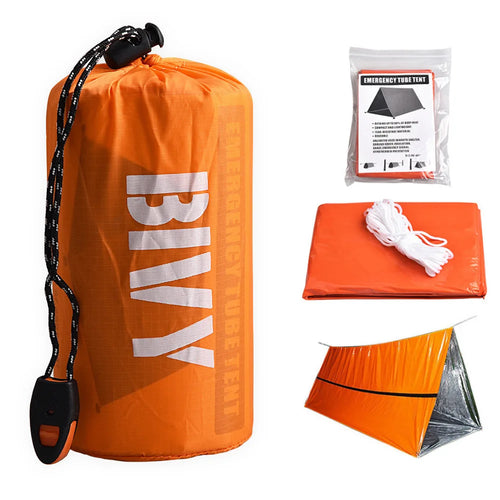 2 Person Emergency Shelter Bivy Survival Tent Kit Mylar Tube Tent