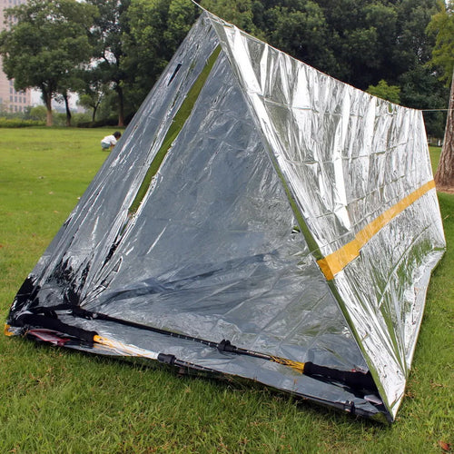 2 Person Emergency Shelter Bivy Survival Tent Kit Mylar Tube Tent
