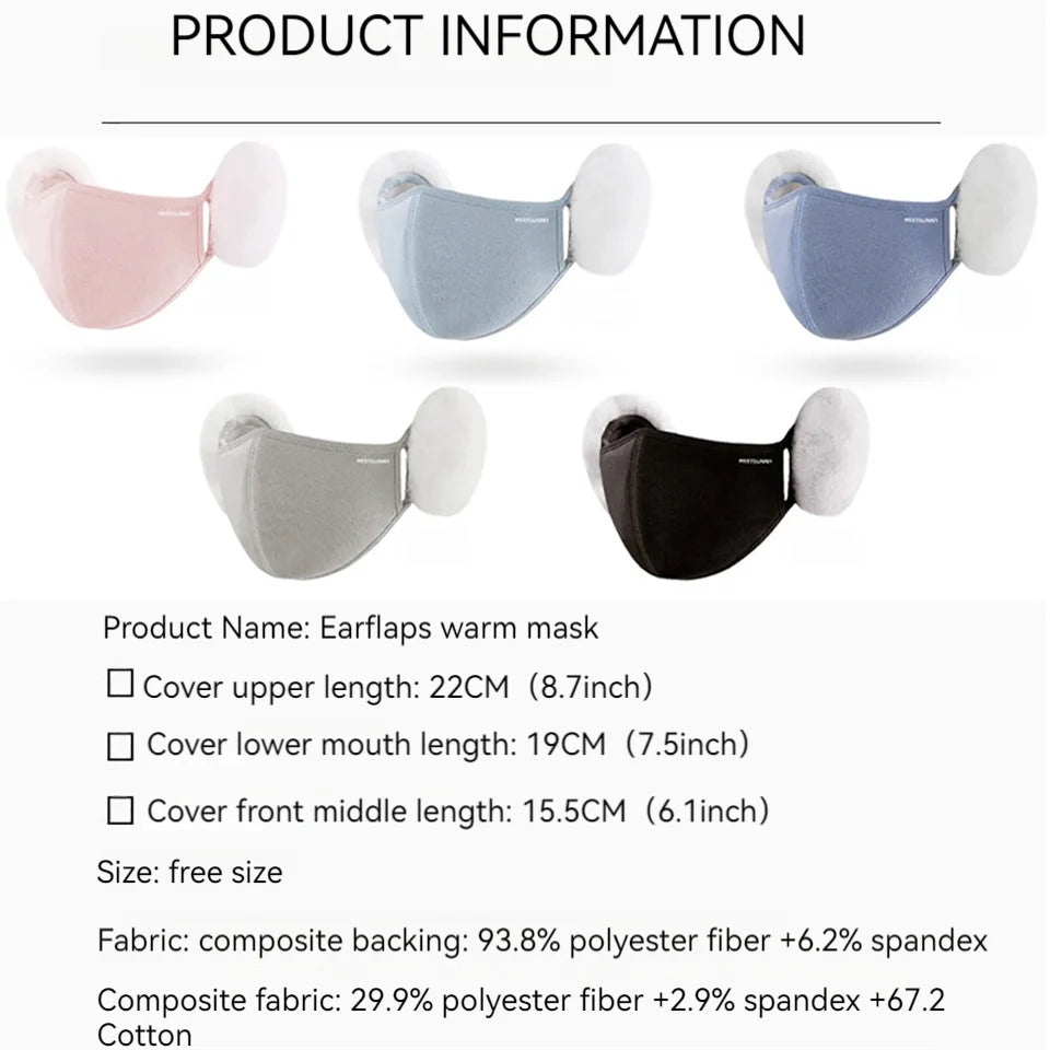 Winter Warm Sports Face Mask Men Women Thickened Fleece Eye Protection