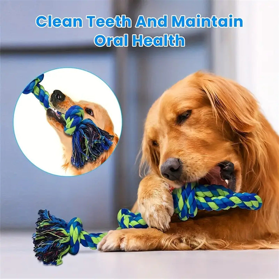 Heavy-Duty Rope Knot Dog Toys For Large Breeds Dental Health Chew And