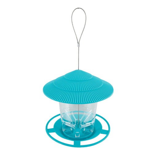 Hexagonal Plastic & Metal Bird Feeder - Attract Wild Birds with Easy R