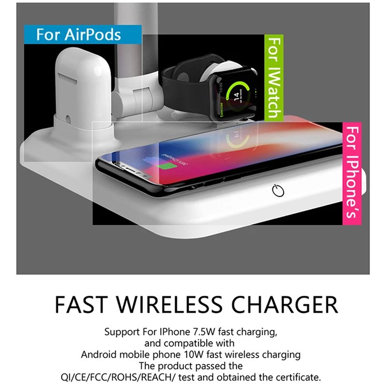 4-in-1 Wireless Charger + Lamp