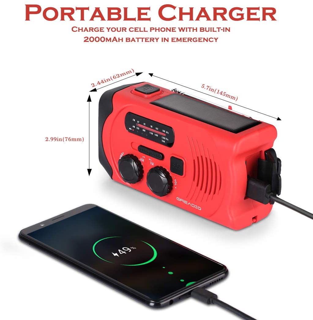 Wind Up Solar Radio Emergency Radio Crank Powered