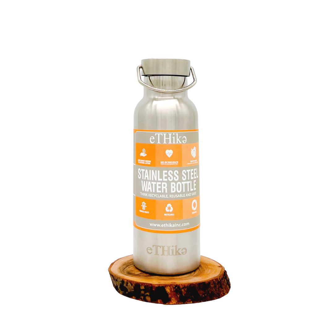 Stainless Steel Double Walled Water Bottle With Steel Lid