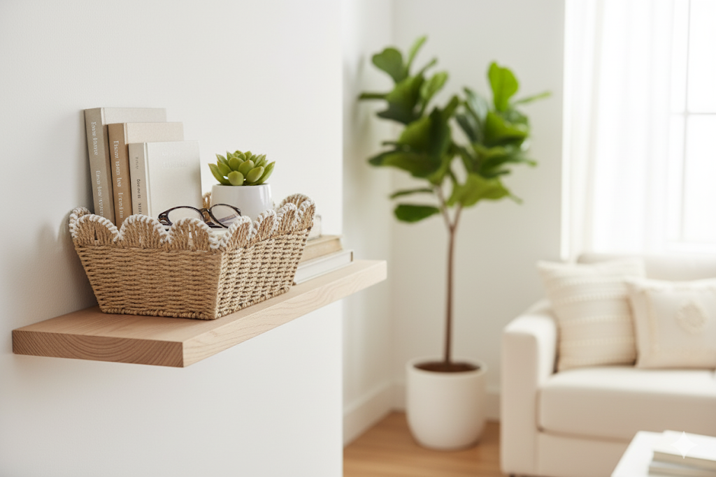 Woven Paper Rope Basket: Scalloped Edge, Boho Nursery Storage