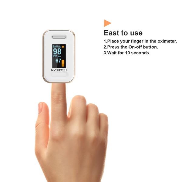 Tec.bean Fingertip Pulse Oximeter Blood Oxygen Saturation Monitor