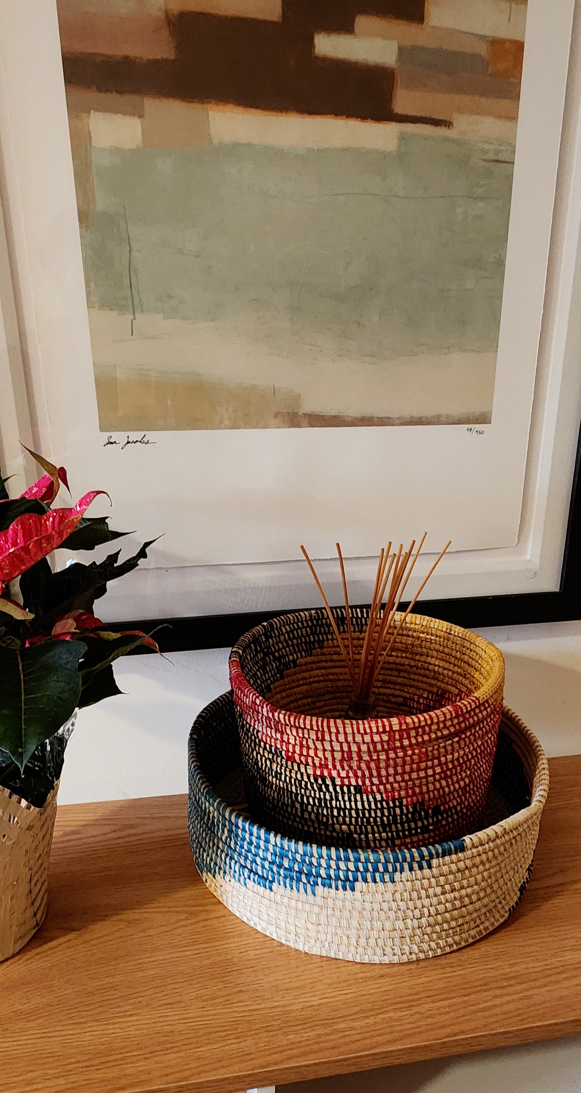 Zebra Handwoven Eco-Friendly Basket