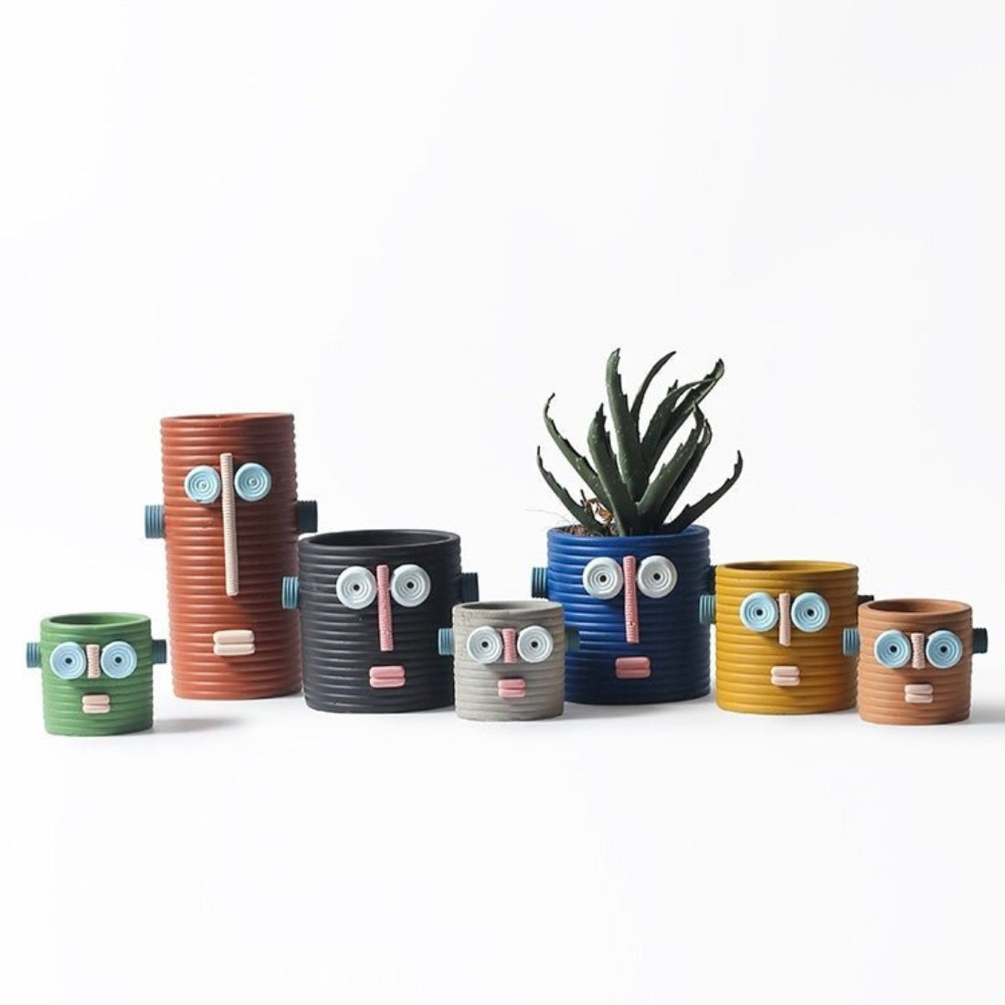 Dummy Robot Plant Flower Pot, Handmade Indoor / Outdoor Whimsical