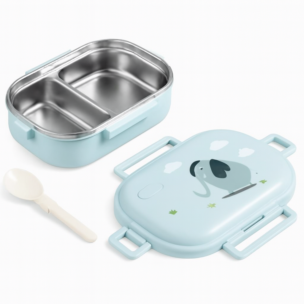 Kids Elephant Lunchbox – Stainless Steel Bento with Spoon