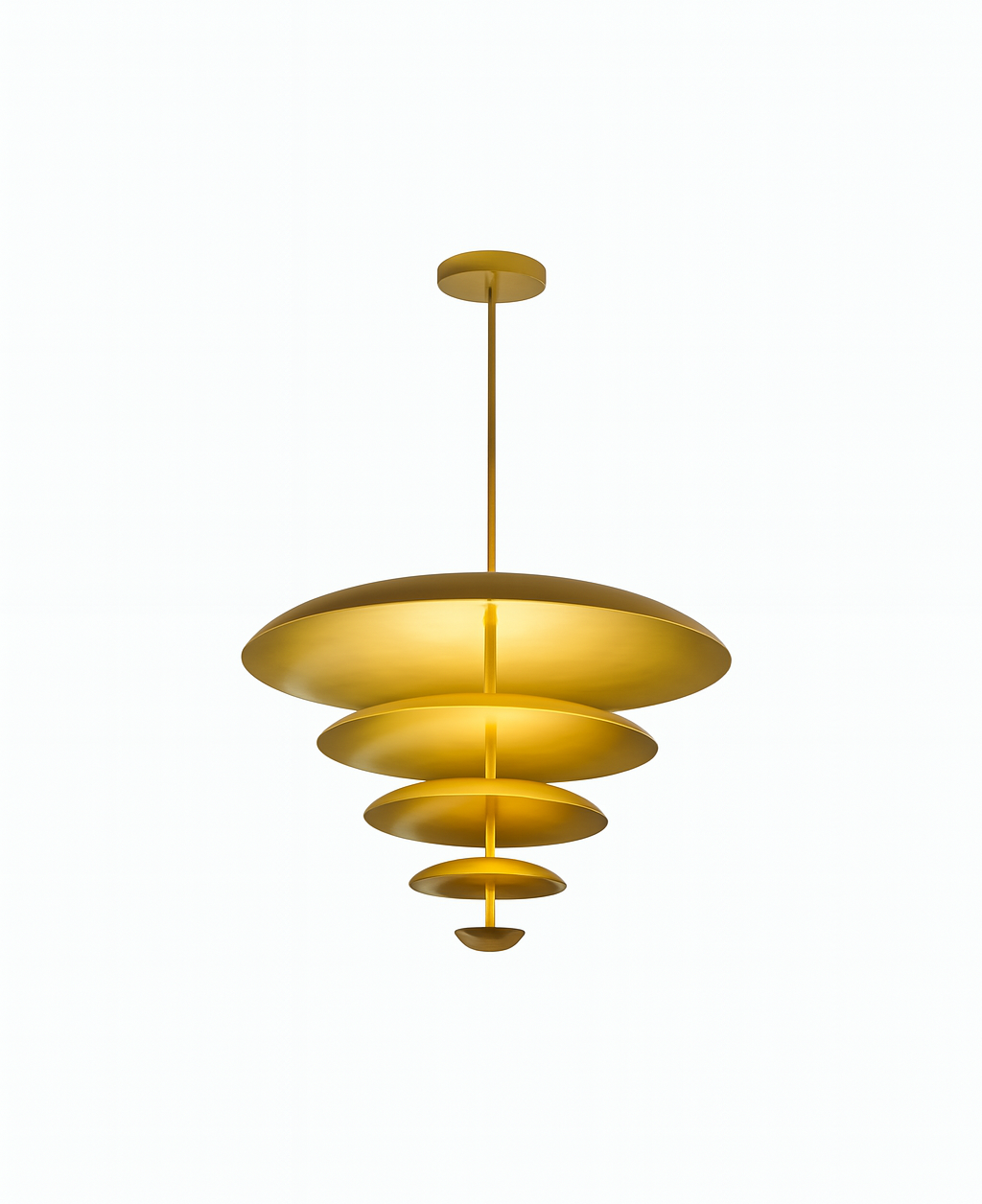Mid-Century Brass 9-Light Chandelier