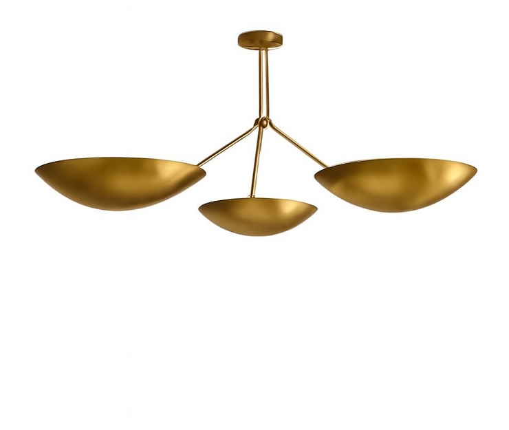 Mid-Century Brass Perforated Chandelier