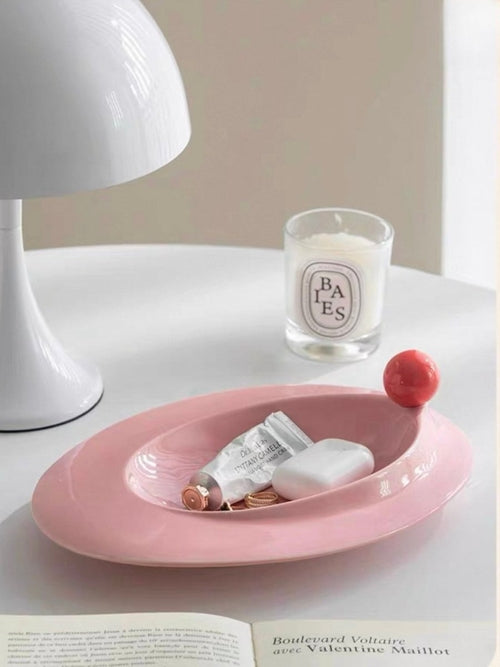 Handmade Jelly Bean Ceramic Rim Soup Bowl, Dopamine Table Setting Deco