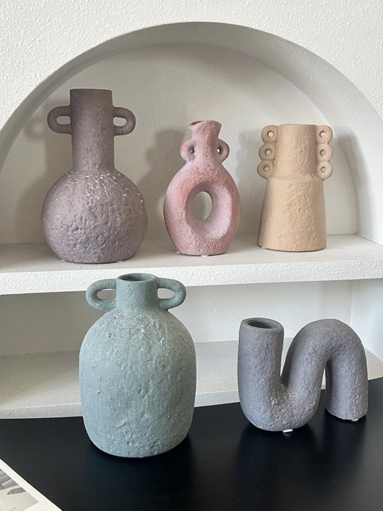 Handmade Wabi Sabi Abstract Pottery Vase, Crude Rustic Decorative