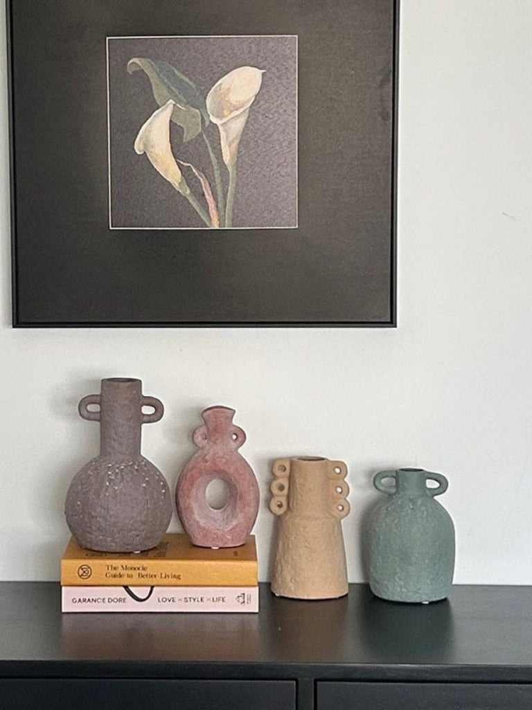 Handmade Wabi Sabi Abstract Pottery Vase, Crude Rustic Decorative