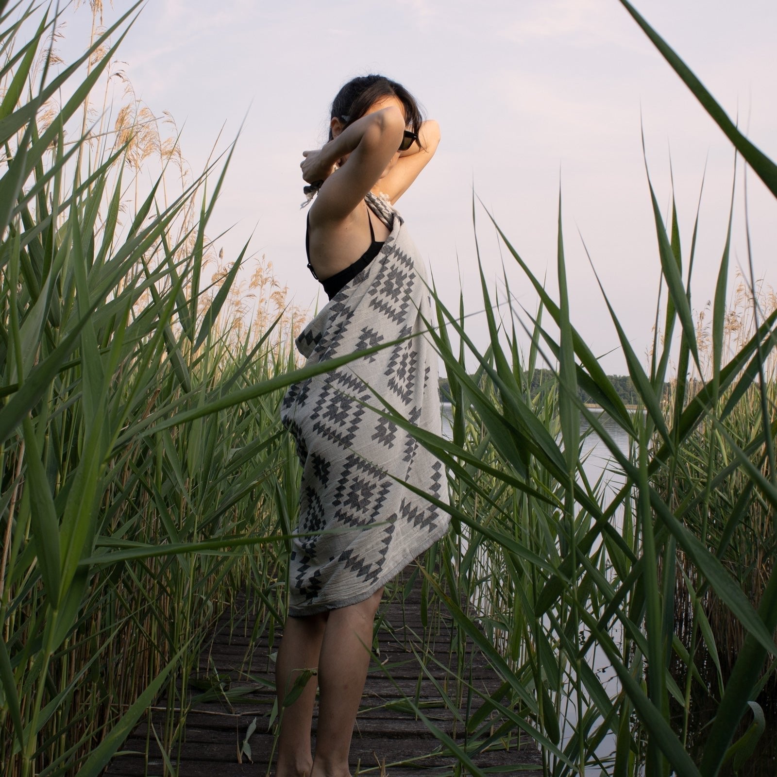 KILIM GREY Handgewebtes Hamamtuch