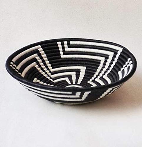 Traditional African Coiled Raffia Basket / Rwanda wall basket